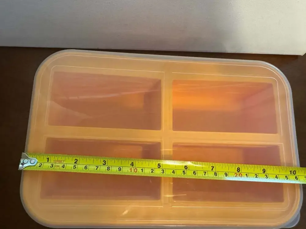2 Pack Silicone Soup Freezer Containers with Lids 4 Compartment Food Storage Con